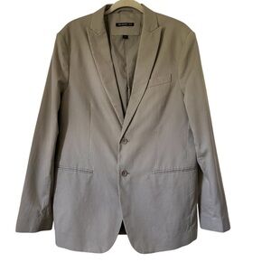 John Varvatos Size 40 Earth-Neutral Cotton Blazer Quiet Luxury Design